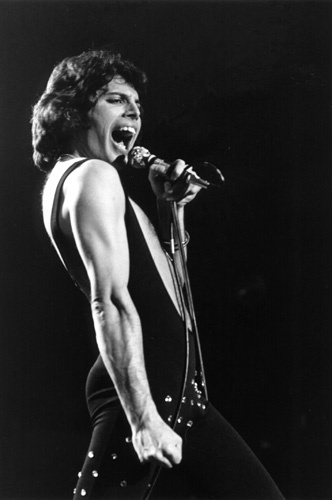 Queen's Freddie Mercury performing, 1979