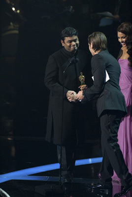 Academy Award®-winner R H Rahman with presenters Zack Efron and Alicia Keys (left to right) telecast at the 81st Academy Awards® are presented live on the ABC Television network from The Kodak Theatre in Hollywood, CA, Sunday, February 22, 2009.