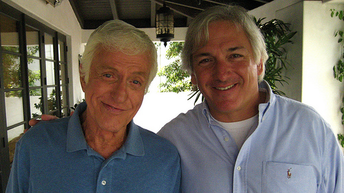 Dick Van Dyke and Jeffrey C. Sherman after filming 