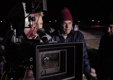 Monty Lapica and Denis Maloney set up a shot during a cold night on Self Medicated.