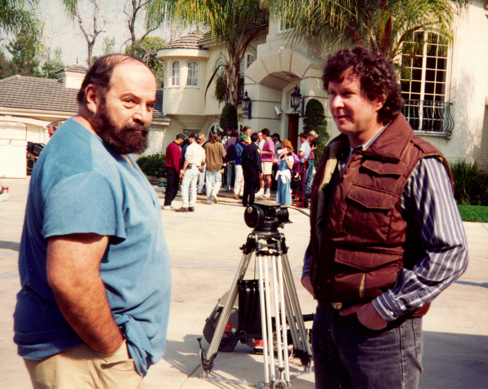 Ronnie Hadar and Paul Smith on the set of 