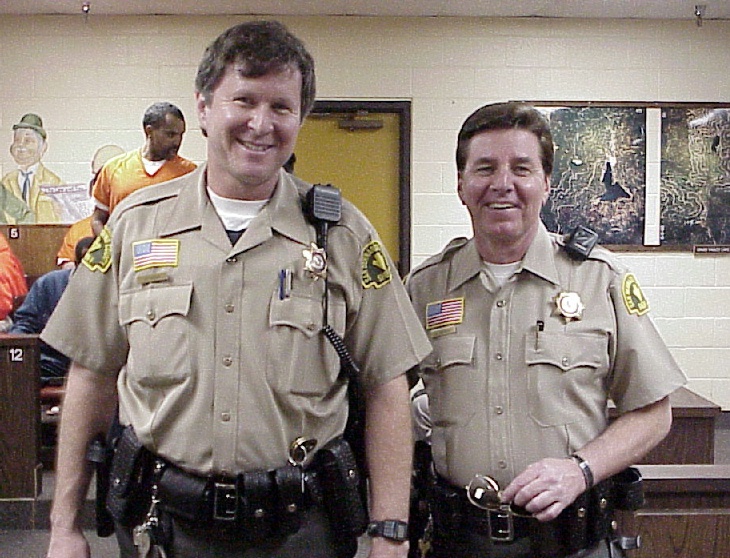 Ronnie Hadar and Bobby Sherman working together as Sheriff's Reserve Deputies in Lake Arrowhead, CA. Not a movie set... The 