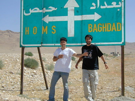 Rick Ojeda, Line Producer and Jsu Garcia in Syria, 500m from Iraq during the filming of 