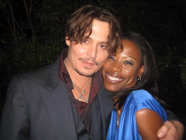 Karimah Westbrook and Johnny Depp at The Rum Diary premiere.