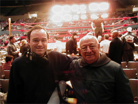 Yann Delpuech with Angelo Dundee, Ali's trainer.