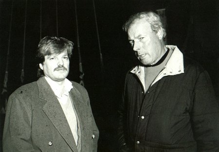 Ilya Salkind and John Glen on the set of CHRISTOPHER COLUMBUS: THE DISCOVERY (1992)