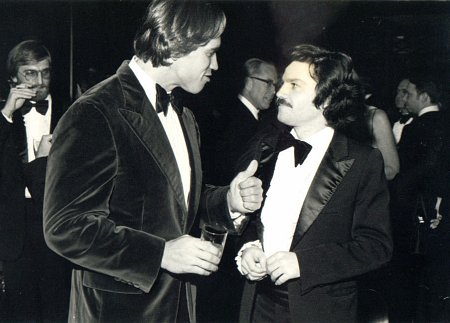 Arnold Schwarzenegger and Ilya Salkind at SUPERMAN premiere in 1978