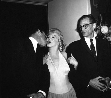 M. Monroe, Yves Montand & Arthur Miller at party for 