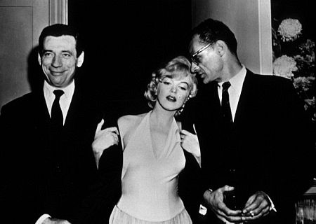 M. Monroe, Arthur Miller & Yves Montand. 1960