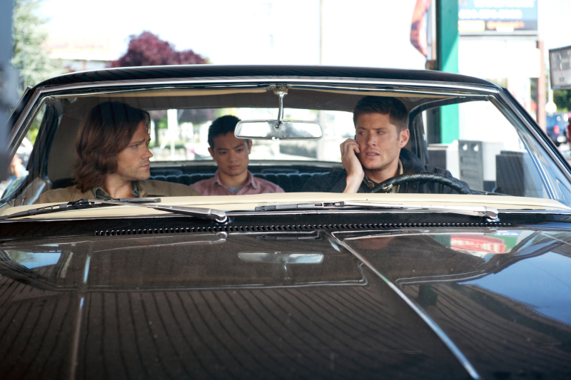 Still of Jensen Ackles, Jared Padalecki and Osric Chau in Supernatural (2005)