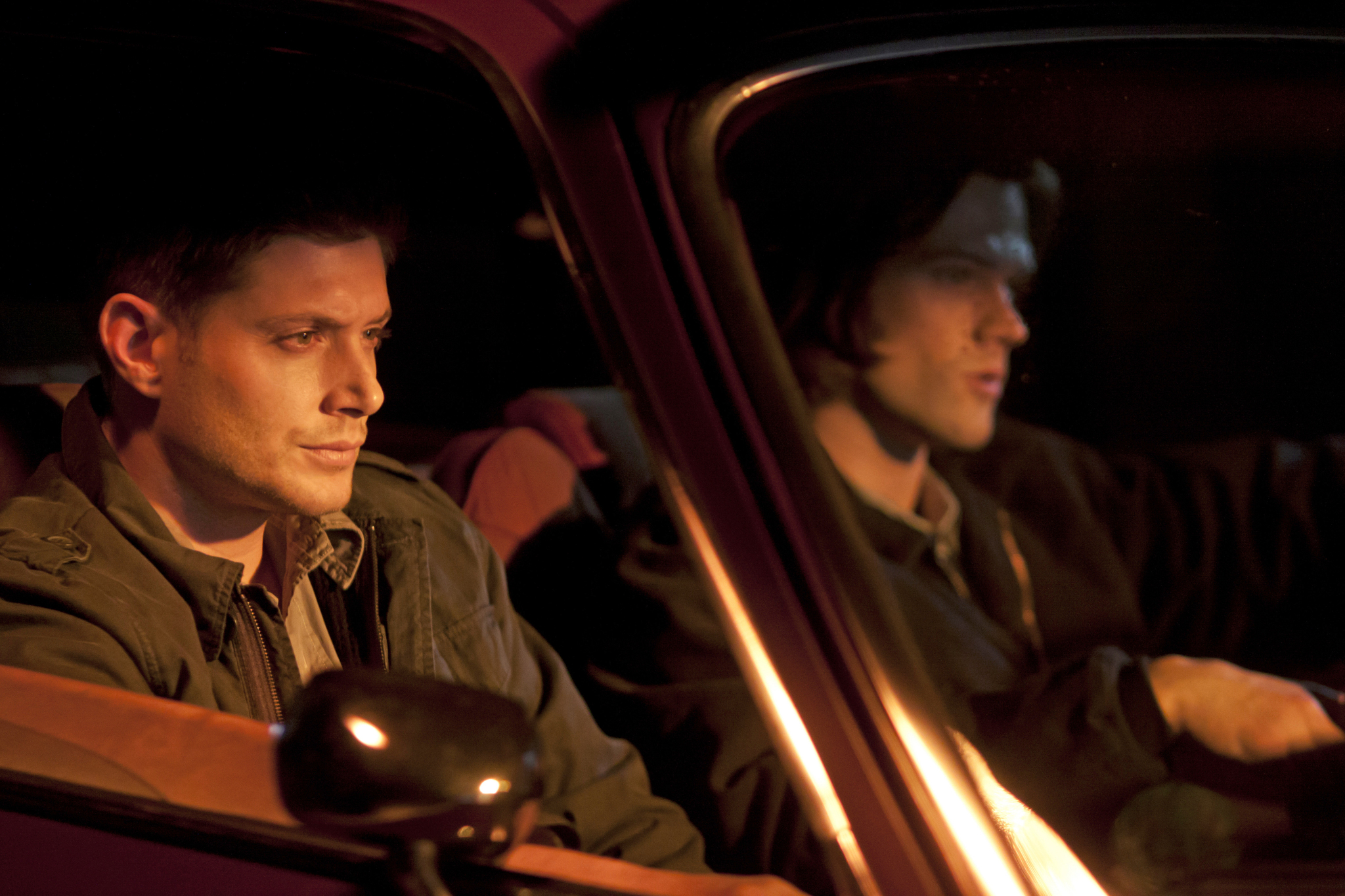 Still of Jensen Ackles, Jared Padalecki and DJ Qualls in Supernatural (2005)