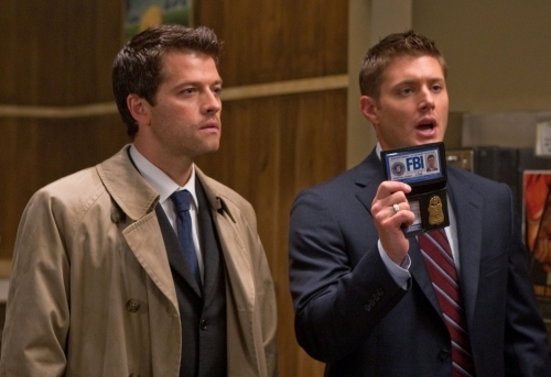 Still of Jensen Ackles and Misha Collins in Supernatural: Free to Be You and Me (2009)