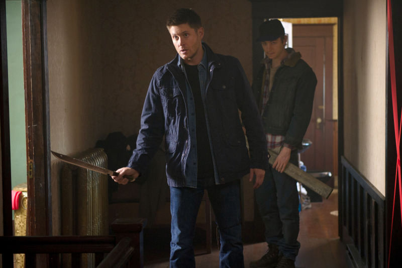 Still of Jensen Ackles and Liam Sproule in Supernatural (2005)