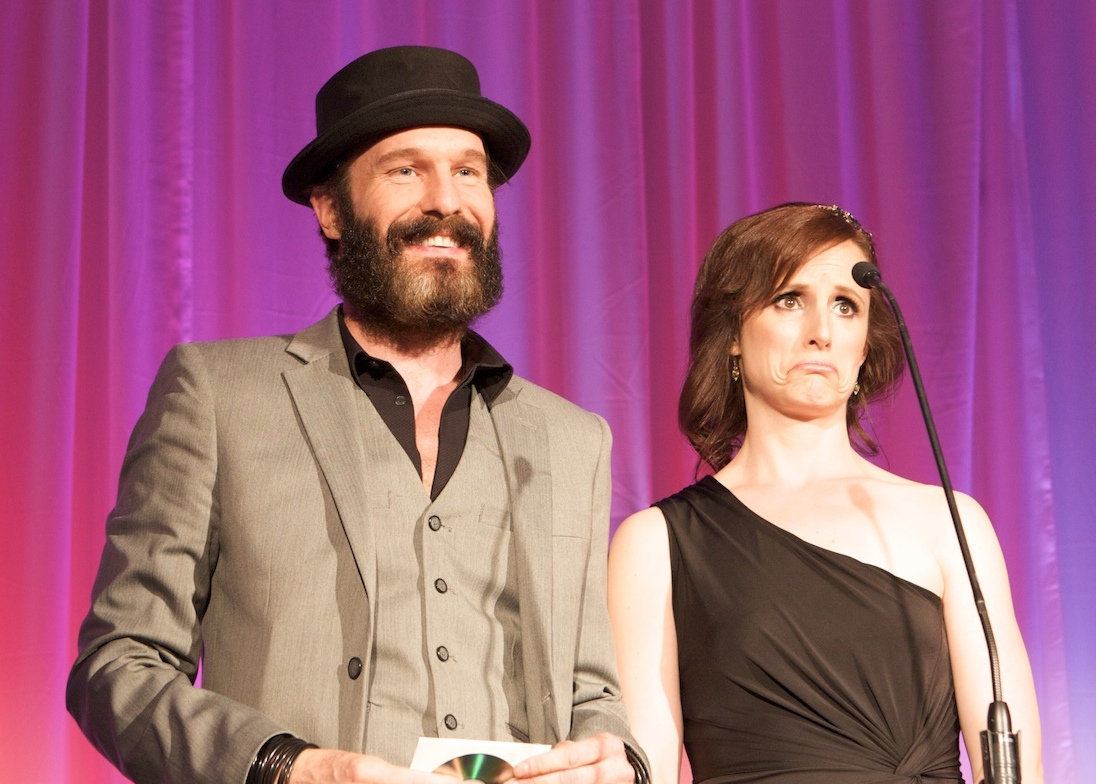 Enid-Raye Adams presenting with Michael Eklund at the 15th Annual Leo Awards Celebration.