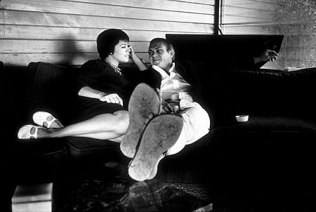Steve McQueen and his wife, Neile, at home in the Hollywood Hills, CA, 1960.