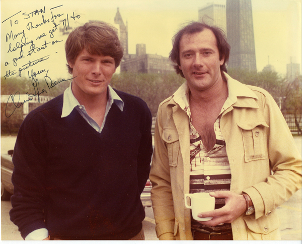 Christopher Reeve & Stan Adams on location in Chicago with many fond memories that were left 