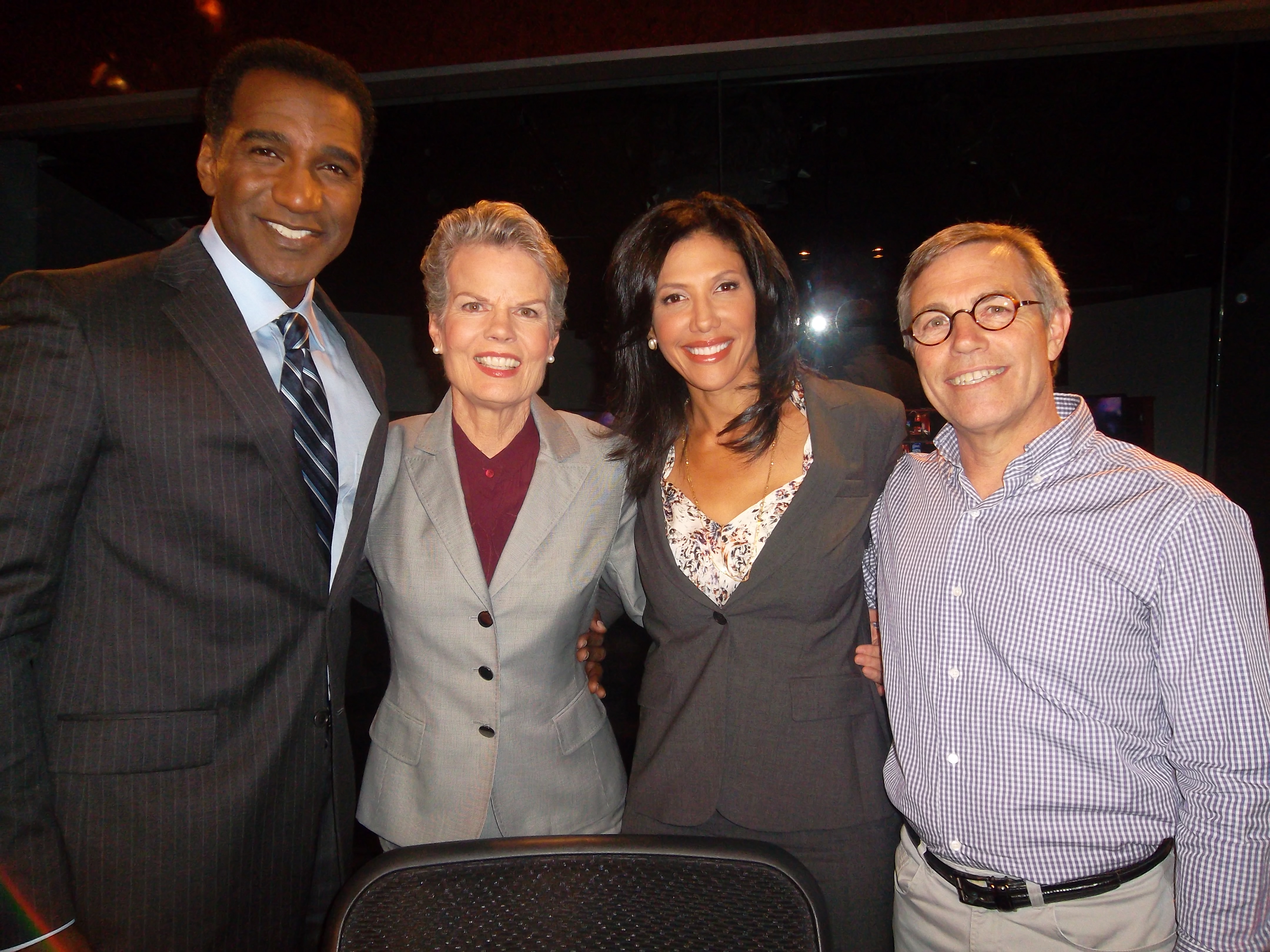 Norm Lewis, Tacey Adams, Wendy Davis and Ron Underwood on the set of SCANDAL