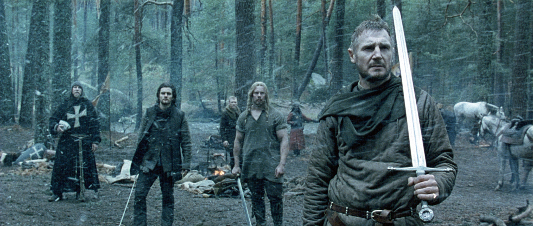 Still of Liam Neeson, David Thewlis, Jouko Ahola and Orlando Bloom in Kingdom of Heaven (2005)