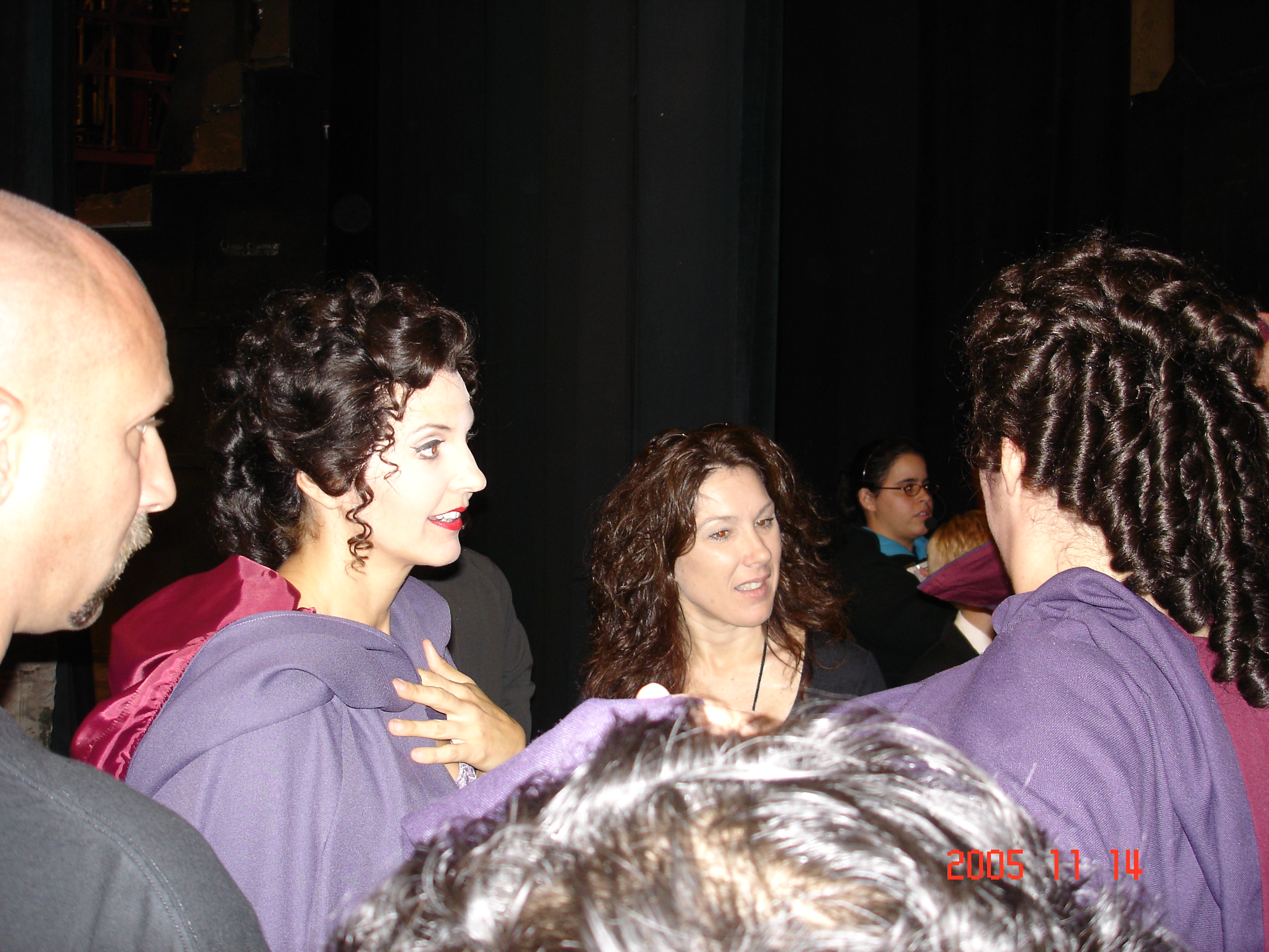 Elle with cast and crew before High Fall on Tosca