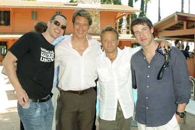 Chad Allen, Robert Gant, Peter Paige and Christopher Racster at event of Say Uncle (2005)