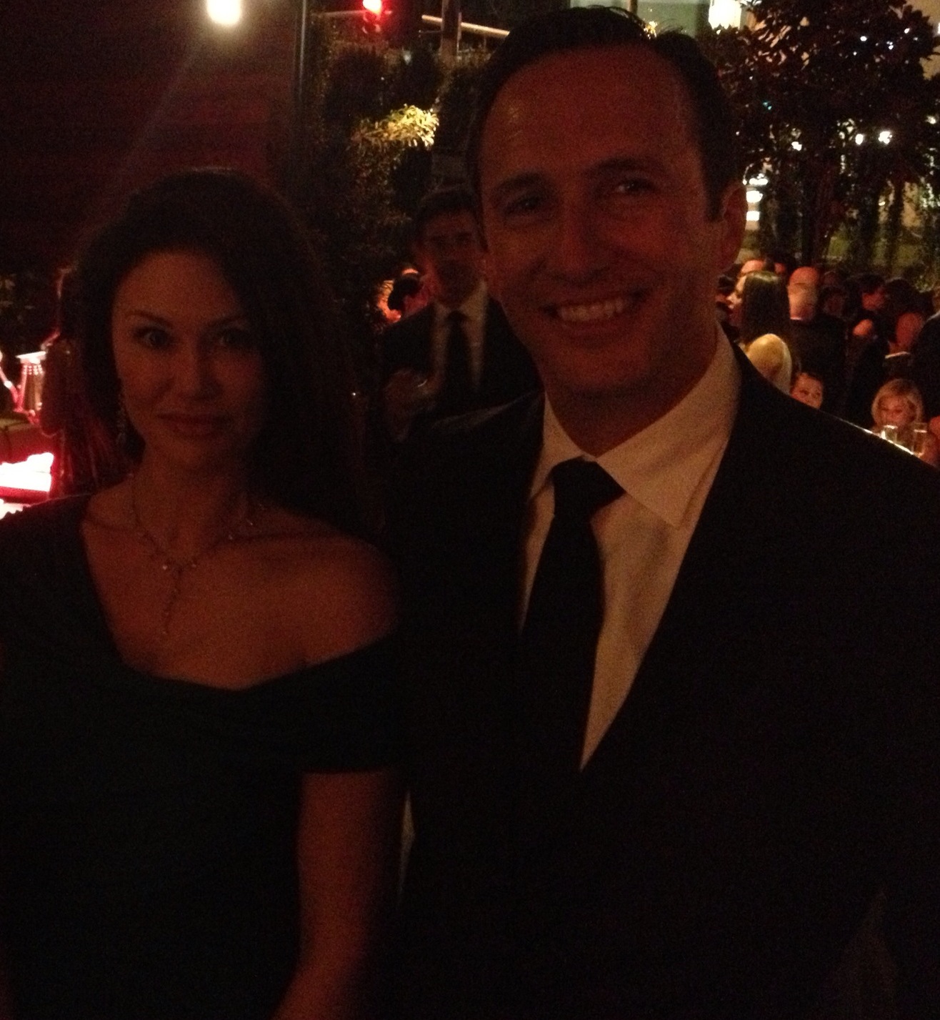 Seen with AMC president, Charlie Collier,on Emmy night after his win for Breaking Bad.