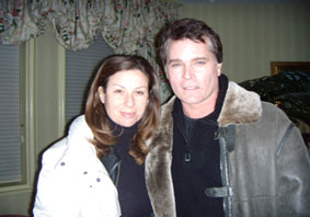Producer Mary Aloe and star Ray Liotta on the set of Battle in Seattle in Vancouver