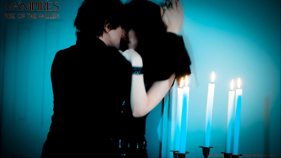 Promo photo of Vince (Johnny Alonso) and Scarlet (Jessica Felice) in Vampires: Rise of the Fallen