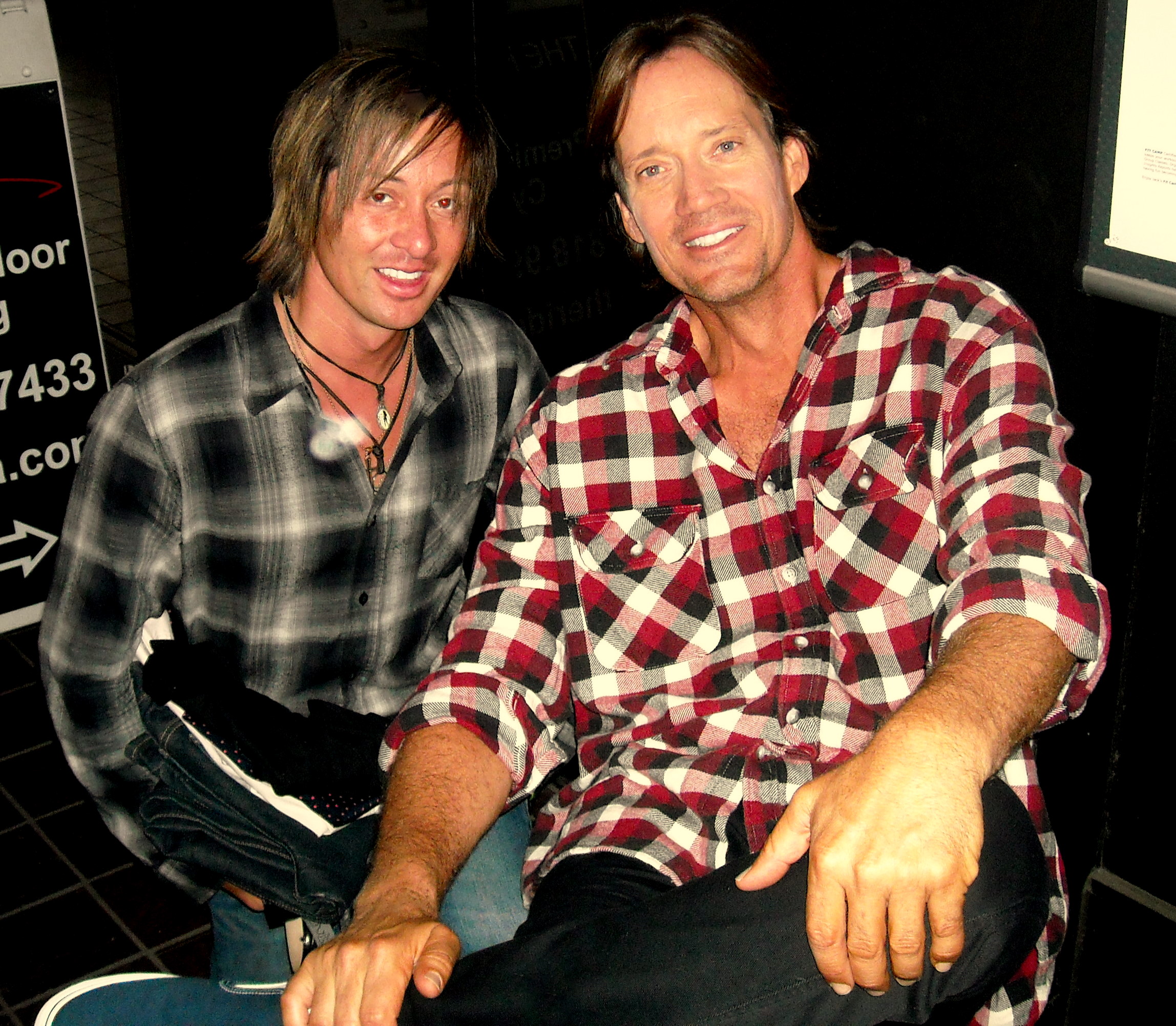 Actors Johnny Alonso & Kevin Sorbo on the set of 