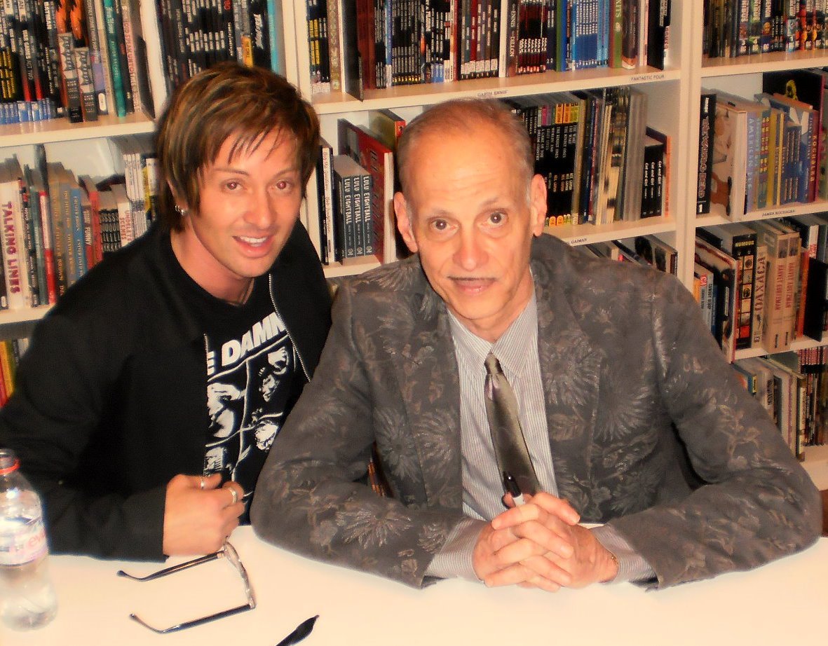 Actor Johnny Alonso (One Tree Hill, Dawson's Creek, NASA 360, Coffin) with Baltimore's awesome director John Waters (Serial Mom, Hairspray, Pecker, Cecil B Demented) at the Atomic Bookstore book signing.