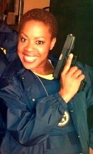 Tangie Ambrose as Delia Parmalee... with her glock!!!