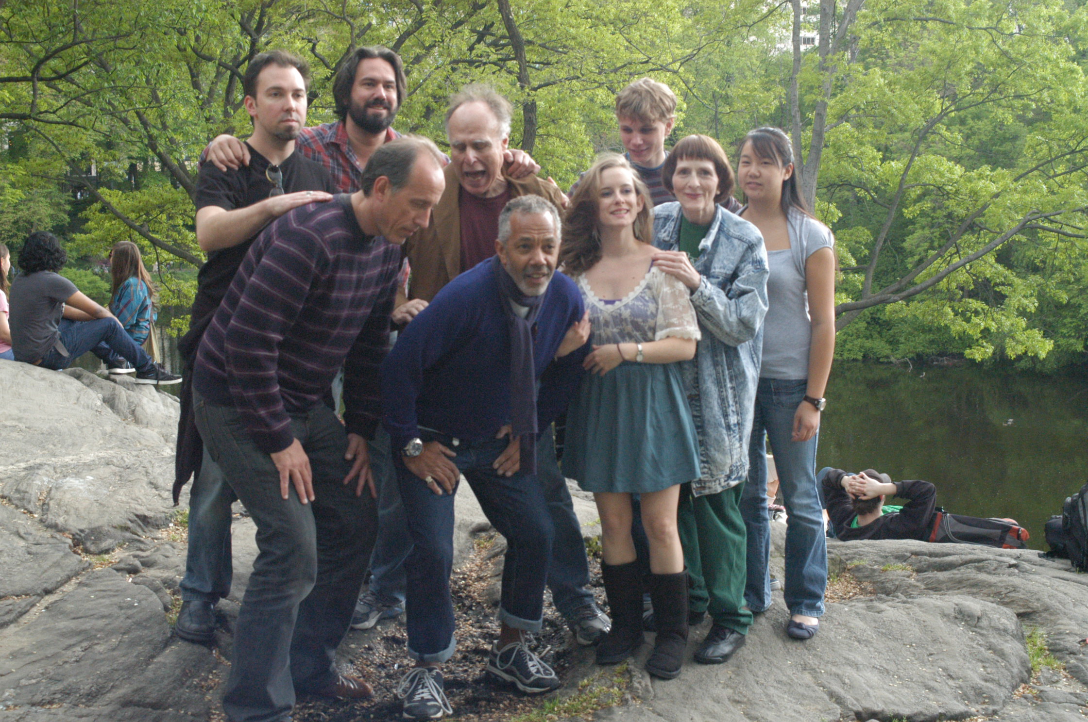 Haskell with the cast of the Off Broadway Production of JULIA in Central Park.