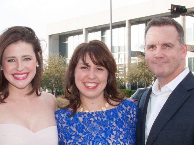 Katy Rowe, Rachel Sheperd, Brent Anderson, 2014 Dallas International Film Festival opening night red carpet