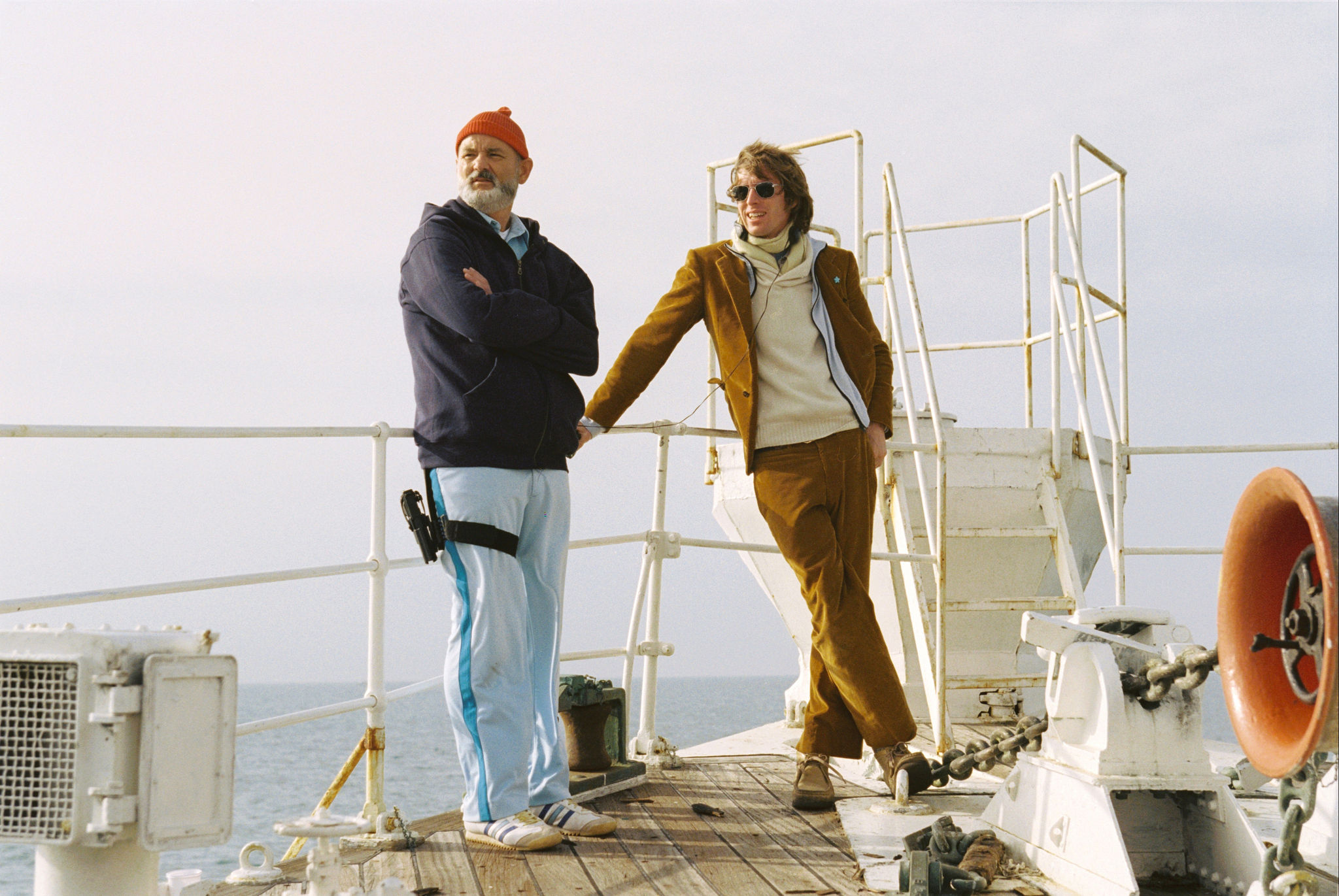 Still of Bill Murray and Wes Anderson in The Life Aquatic with Steve Zissou (2004)