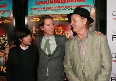 Bill Murray, Jason Schwartzman and Wes Anderson at event of Fantastic Mr. Fox (2009)