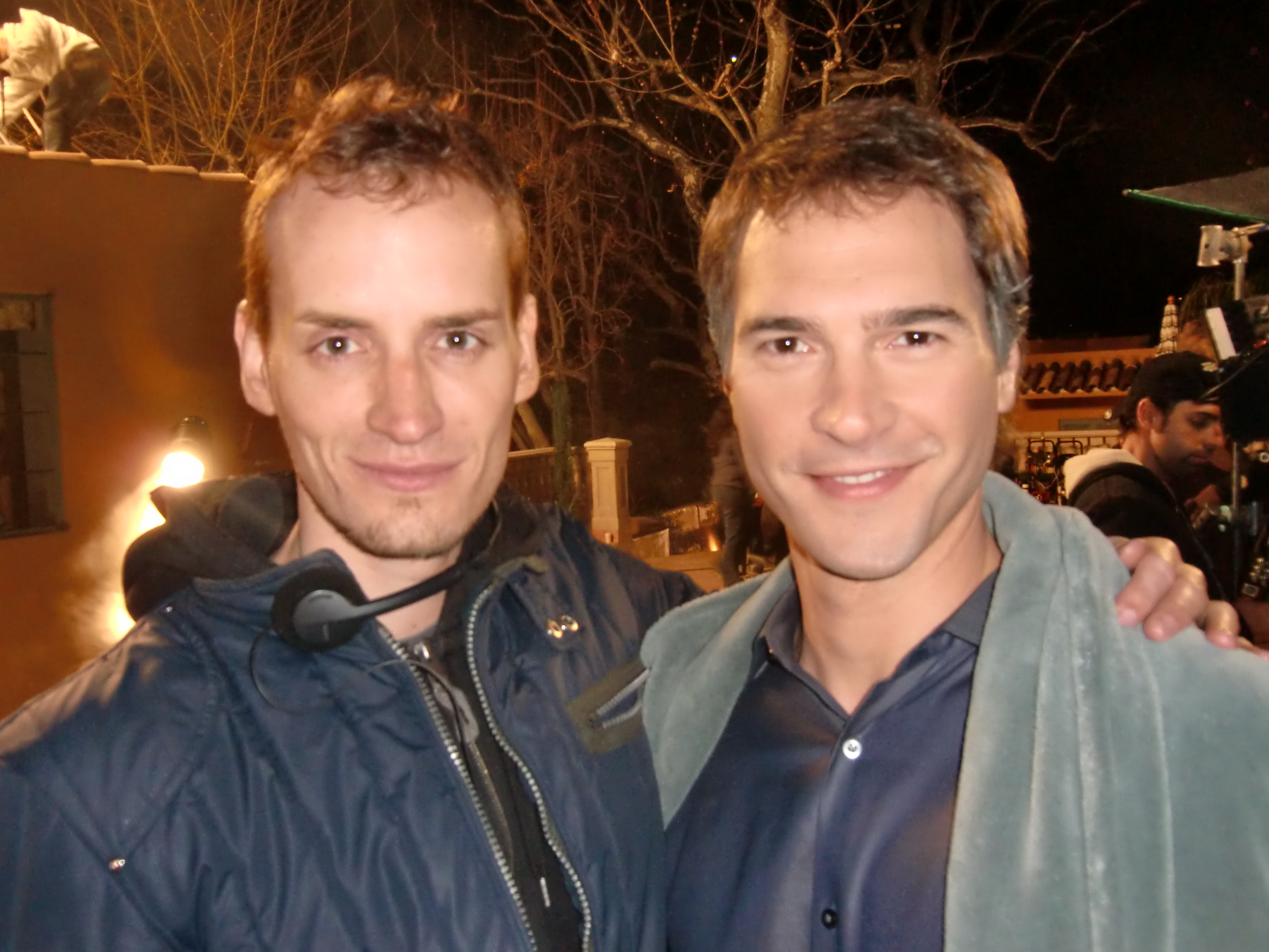 Director Casper Andreas with Michael Medico (John) on the set of 