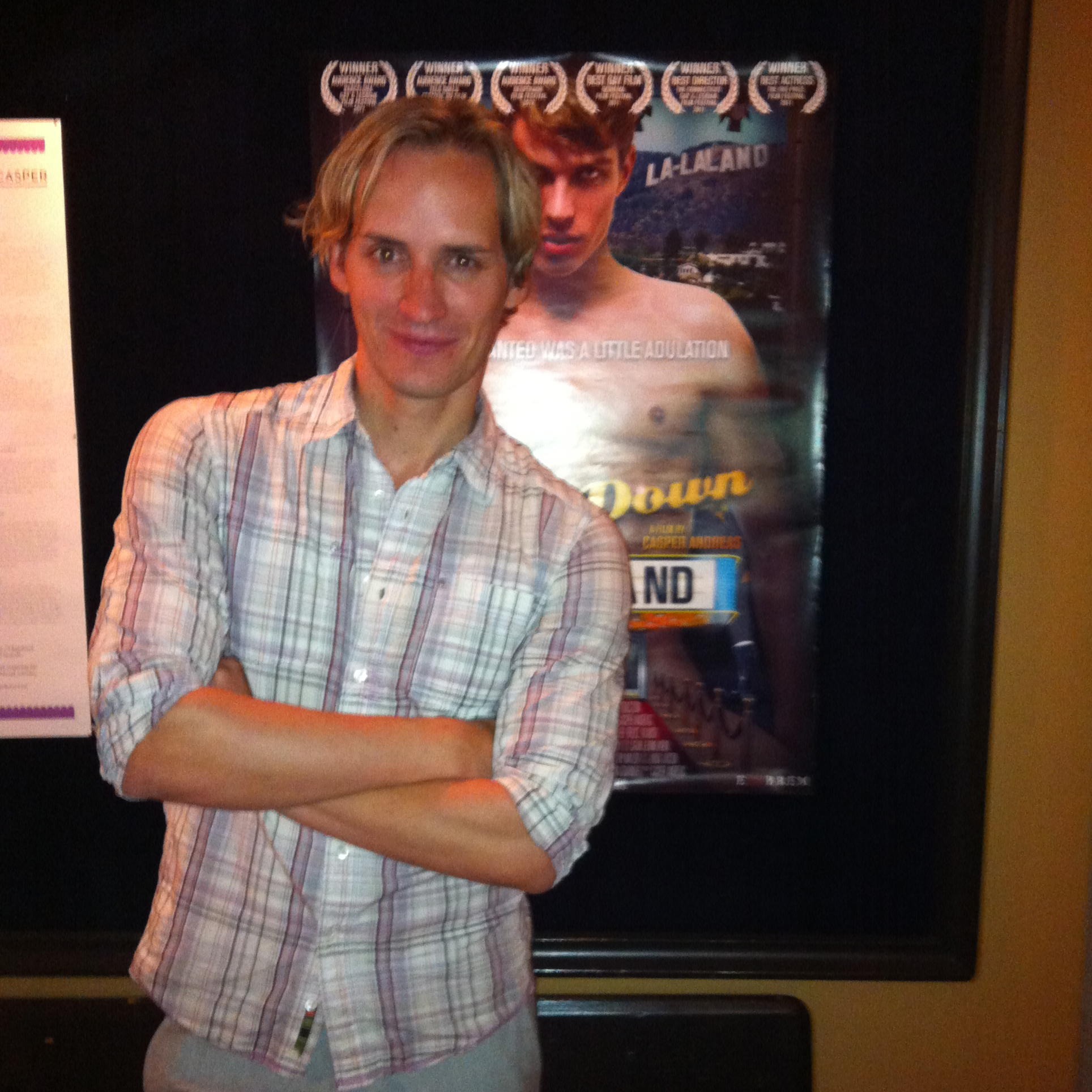 Director Casper Andreas at the opening of GOING DOWN IN LA-LA LAND at Biograf Zita in Stockholm, Sweden, August 2012.