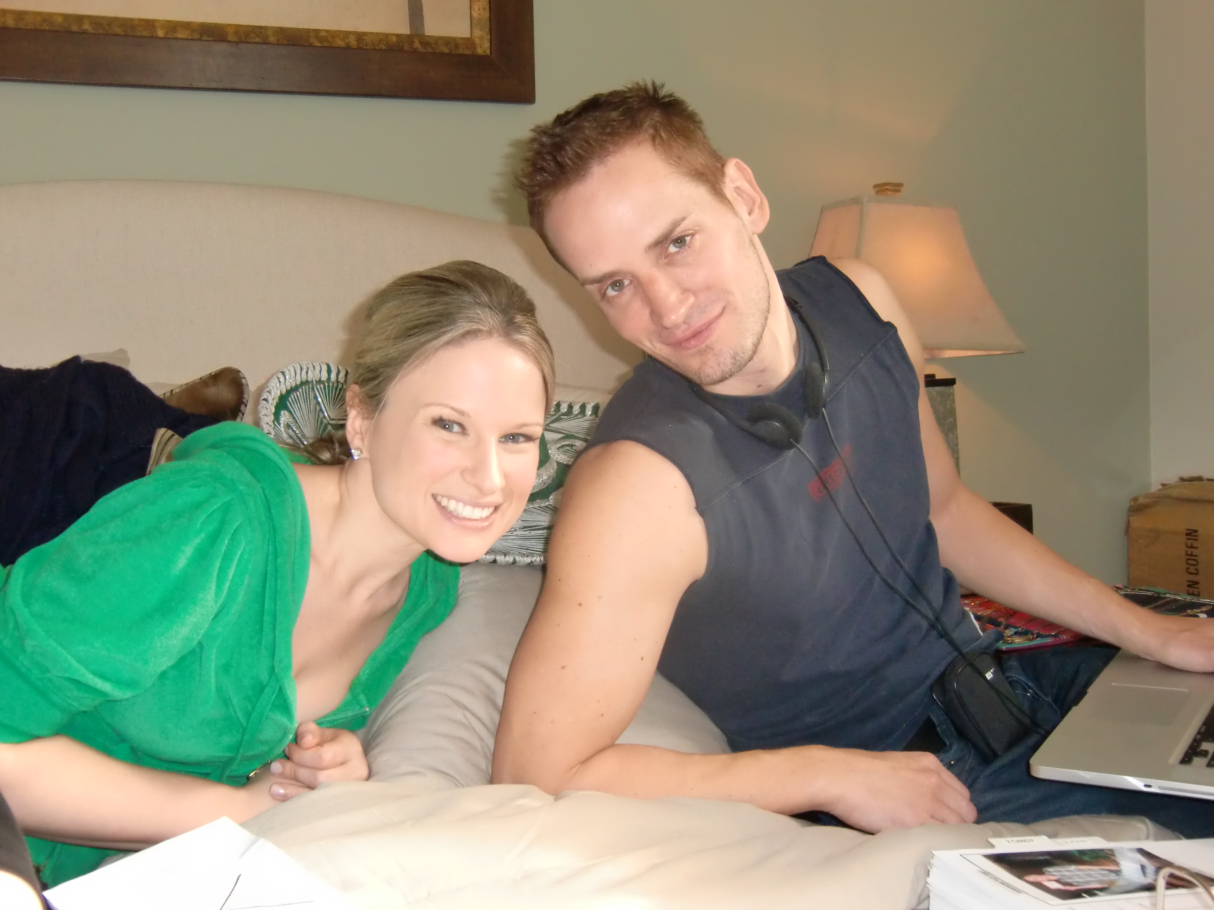 Allison Lane (Candy) and director Casper Andreas on the set of 
