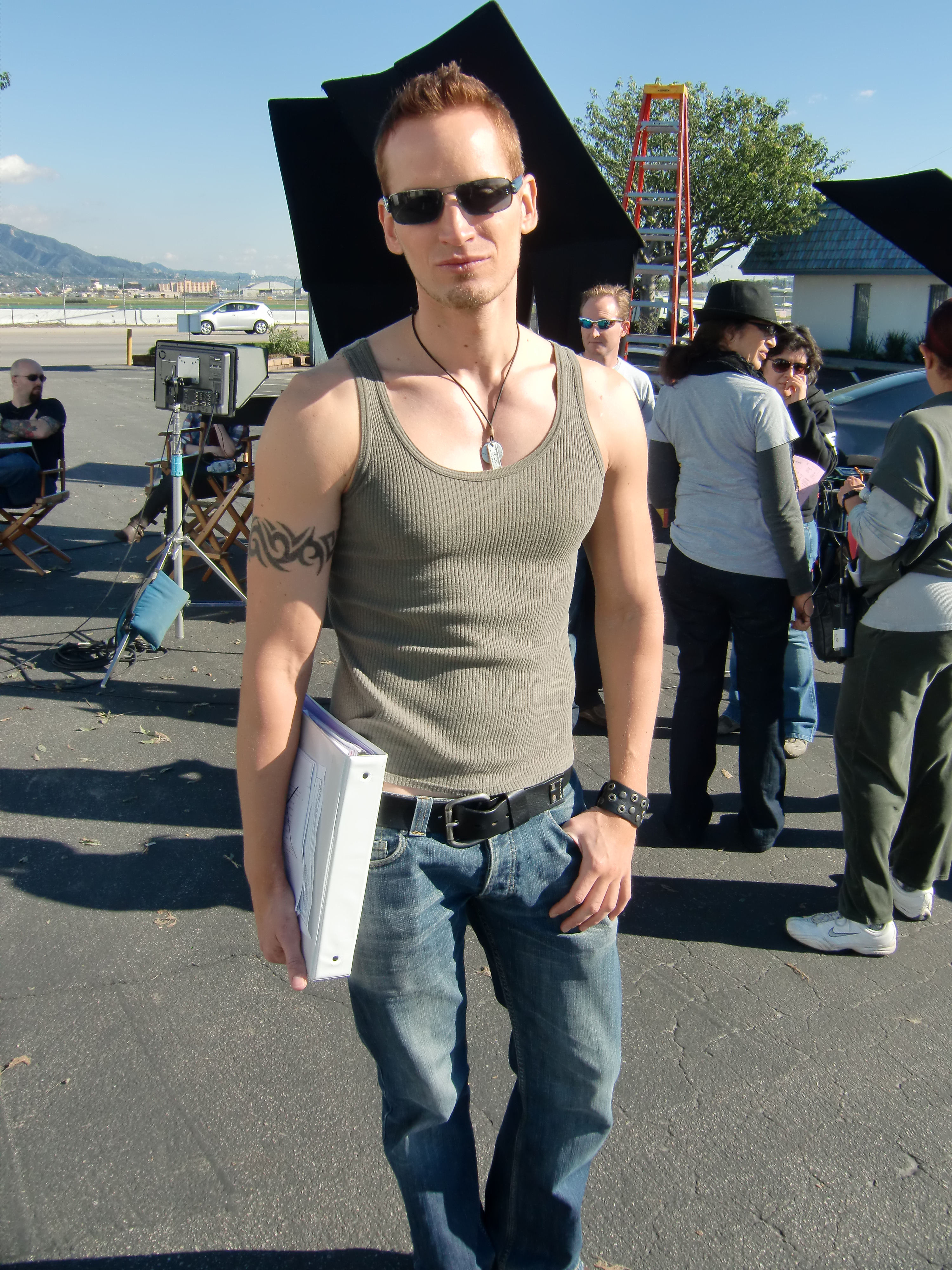 Director Casper Andreas on the set of 