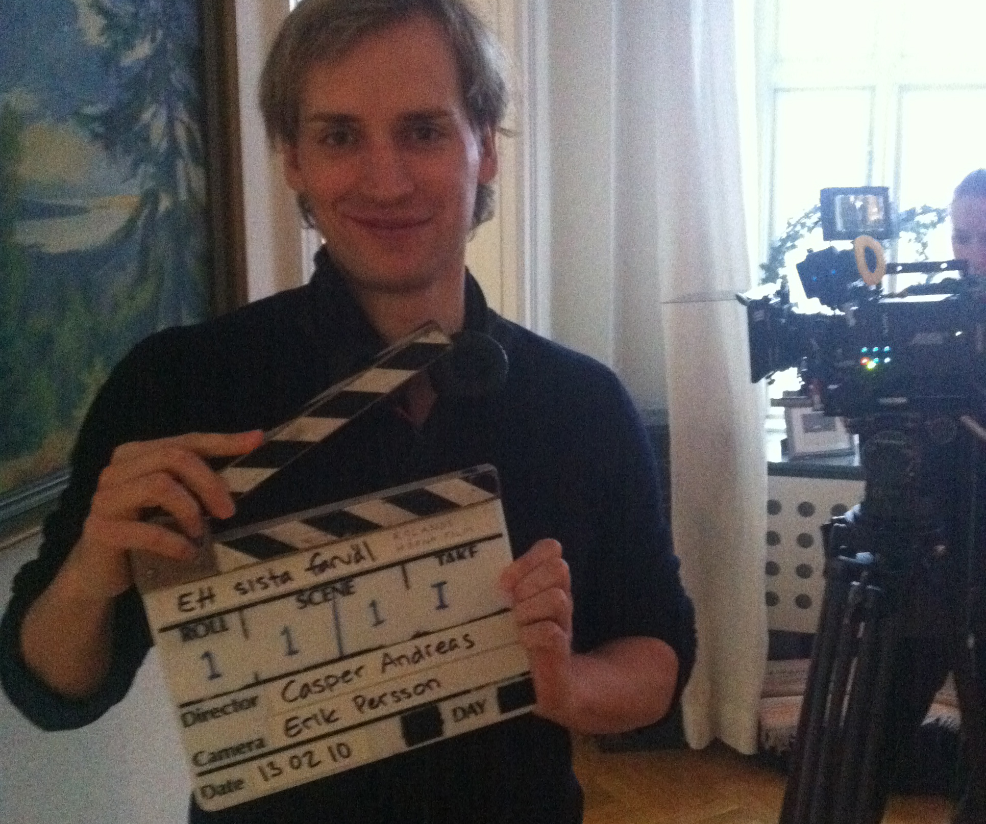 Director Casper Andreas about to begin shooting of A LAST FAREWELL, February 2013.