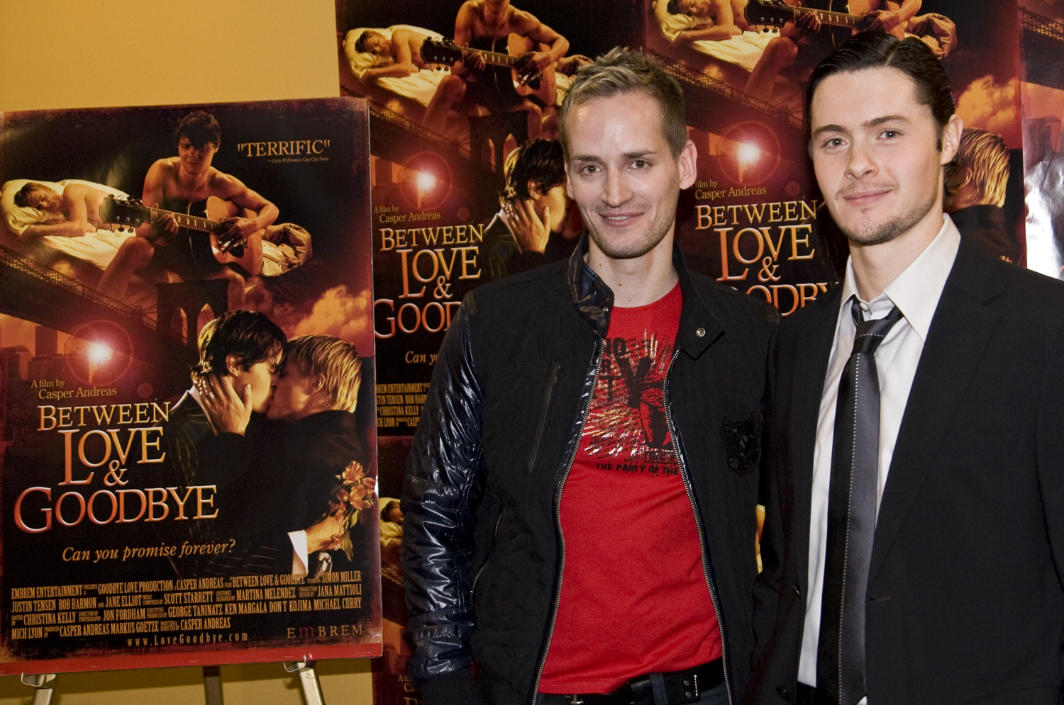 Writer/Director Casper Andreas with star Simon Miller at the Theatrical Opening of 