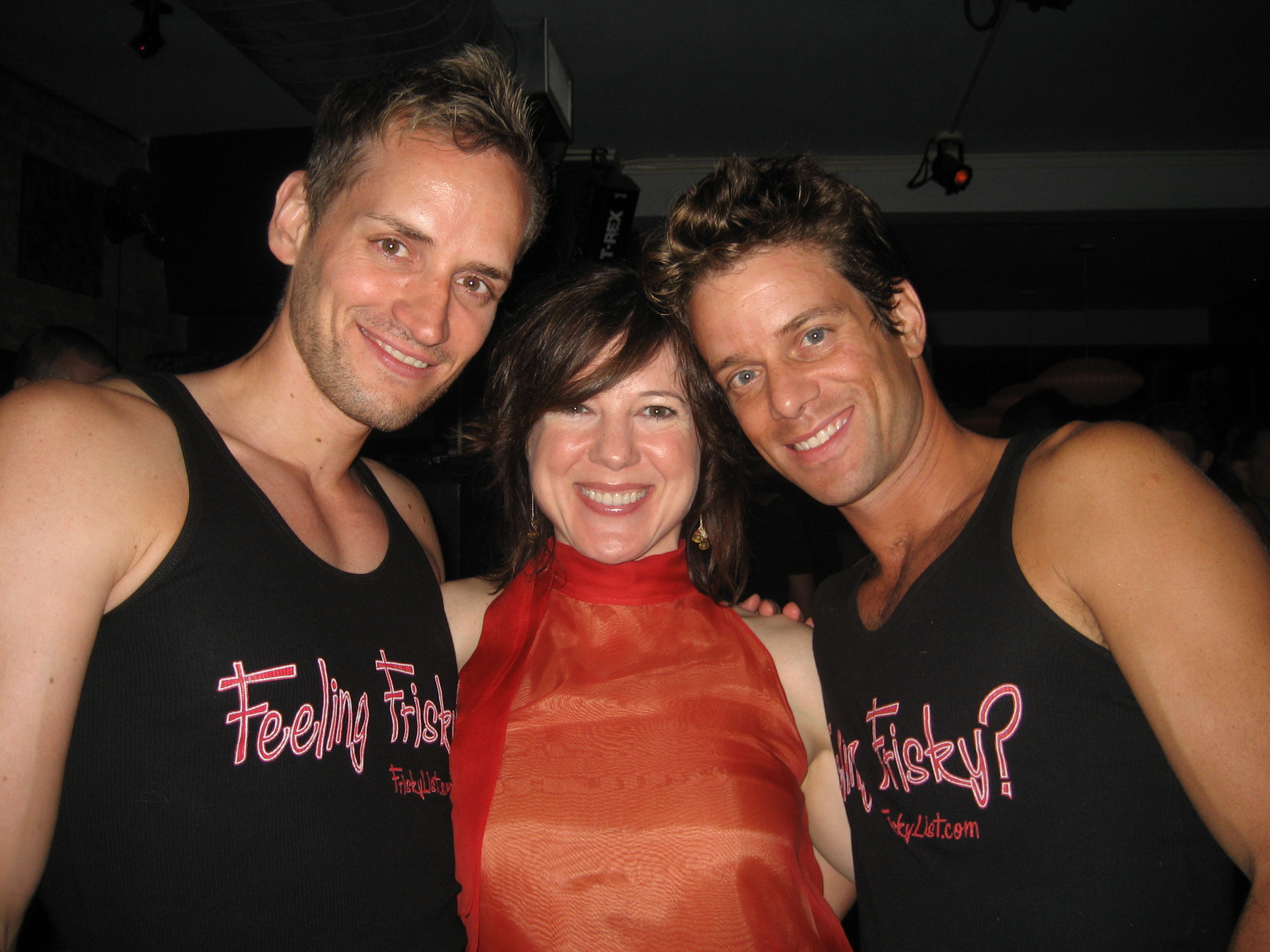 Director Casper Andreas with stars Virginia Bryan and Jesse Archer at the DVD release party for 