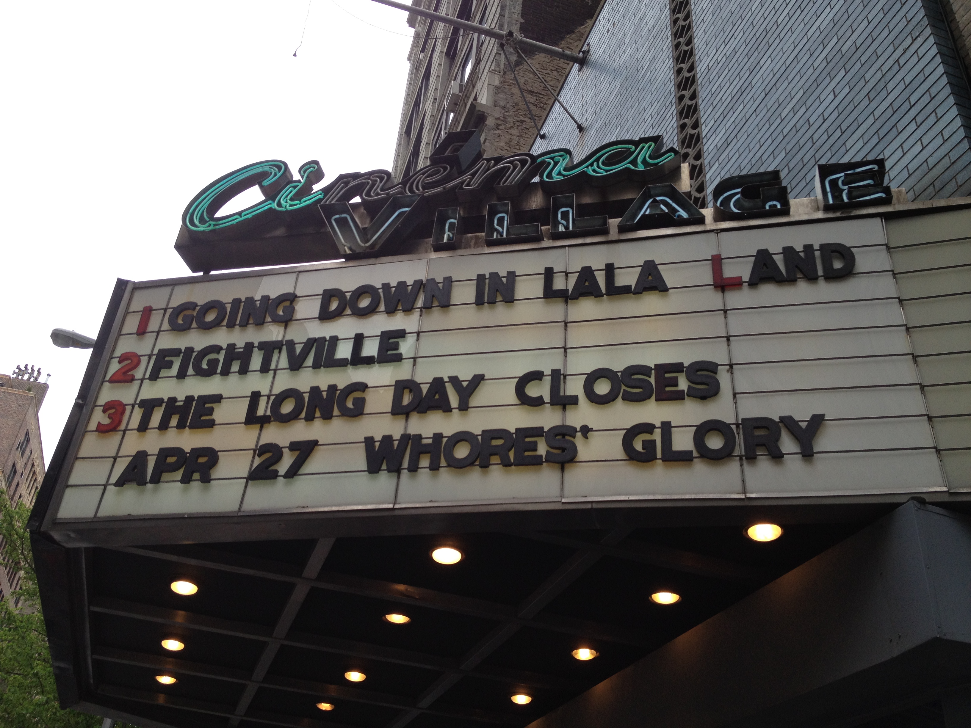 GOING DOWN IN LA-LA LAND opening at Cinema Village in April, 2012.