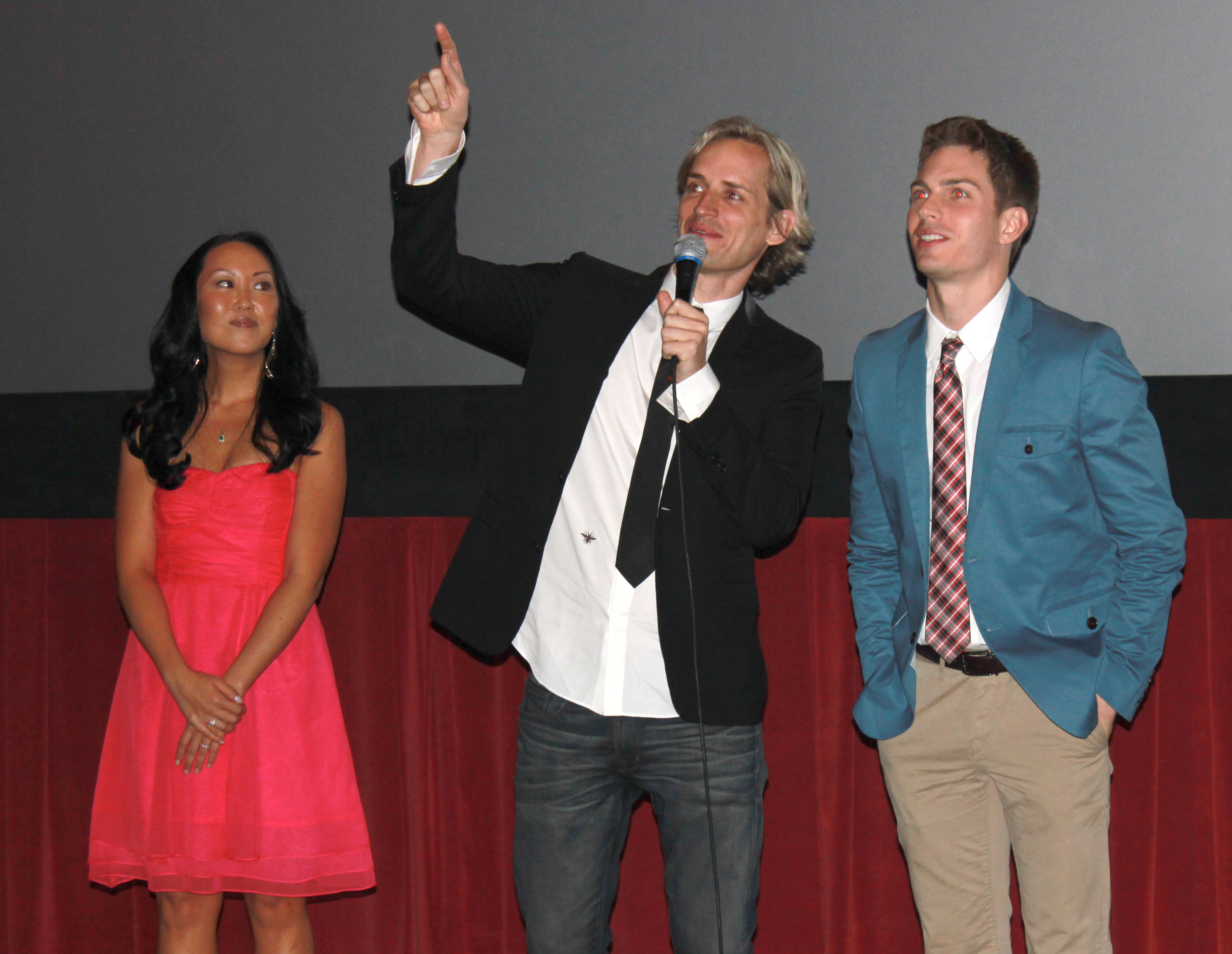 Angelina Hong, Casper Andreas, and Matthew Ludwinski at the opening night screening of GOING DOWN IN LA-LA LAND at the Chinese Theaters in Los Angeles, May 2012.
