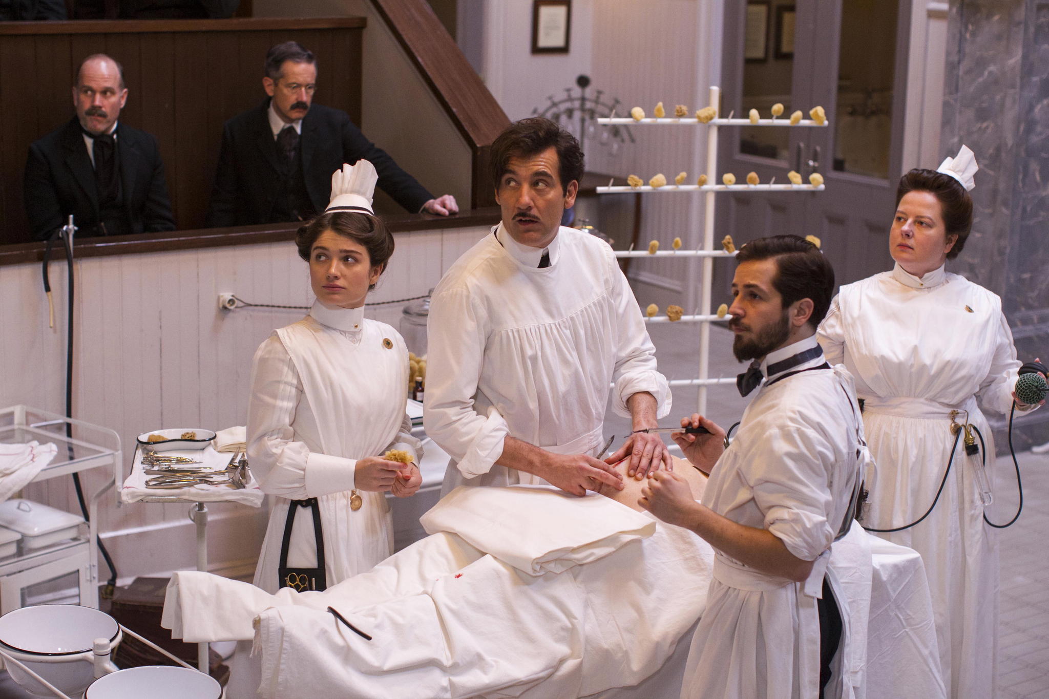 Still of Michael Angarano, Clive Owen, Eve Hewson and Zuzanna Szadkowski in The Knick (2014)