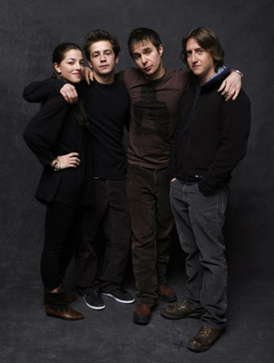 Sam Rockwell, Michael Angarano, David Gordon Green and Olivia Thirlby at event of Snow Angels (2007)