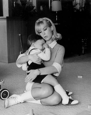 Barbara Eden with her son Matthew Ansara at age 15 months, 1966