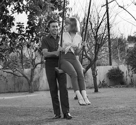 Barbara Eden with Michael Ansara at home, c. 1966