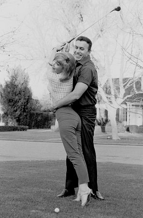 Barbara Eden with Michael Ansara at home, c. 1966