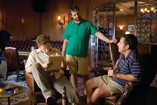 Still of Adam Sandler, Judd Apatow and Seth Rogen in Funny People (2009)
