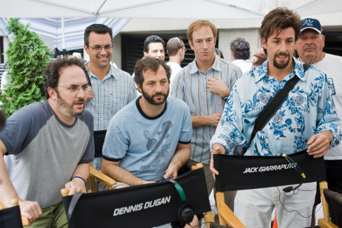 Still of Adam Sandler, Judd Apatow and Dennis Dugan in You Don't Mess with the Zohan (2008)